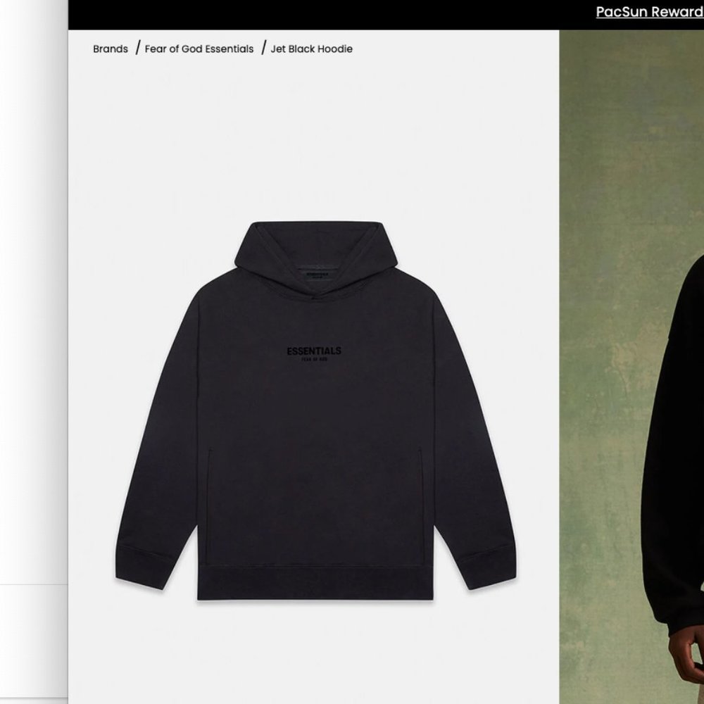 Fear of God Essentials Jet Black Hoodie